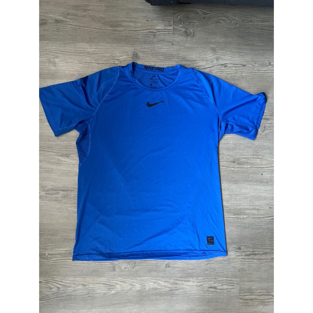 Nike Men's Pro Training Short Sleeve Blue Fitter T-Shirt Size XL